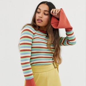 ASOS DESIGN crew neck sweater with flared sleeves